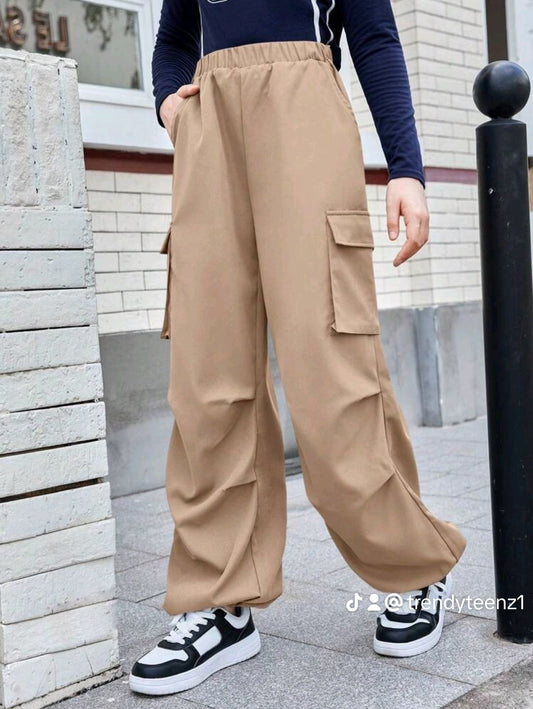 Teen Girl Flap Pocket Side Cargo Pants