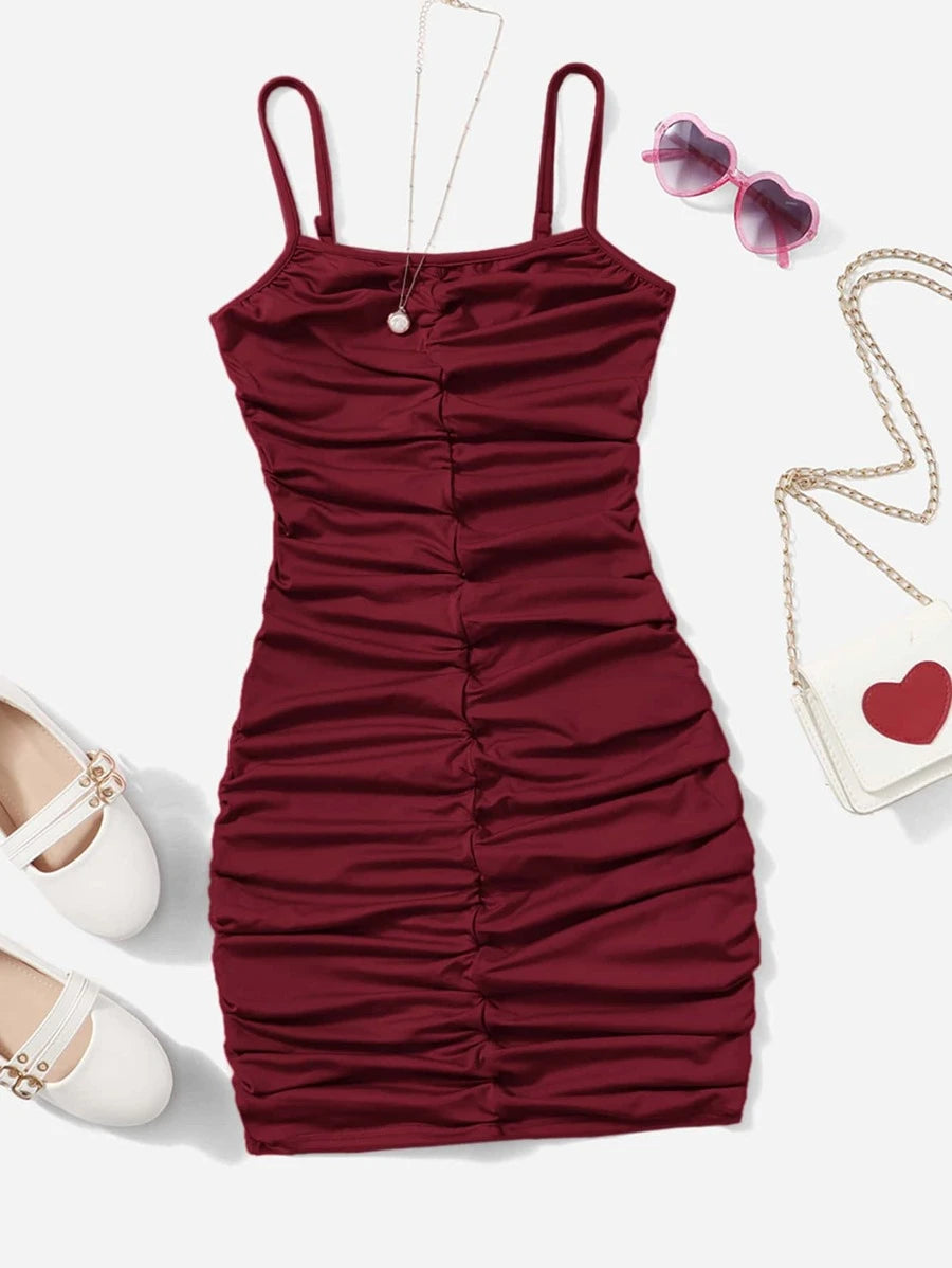 Girls Ruched Cami Dress