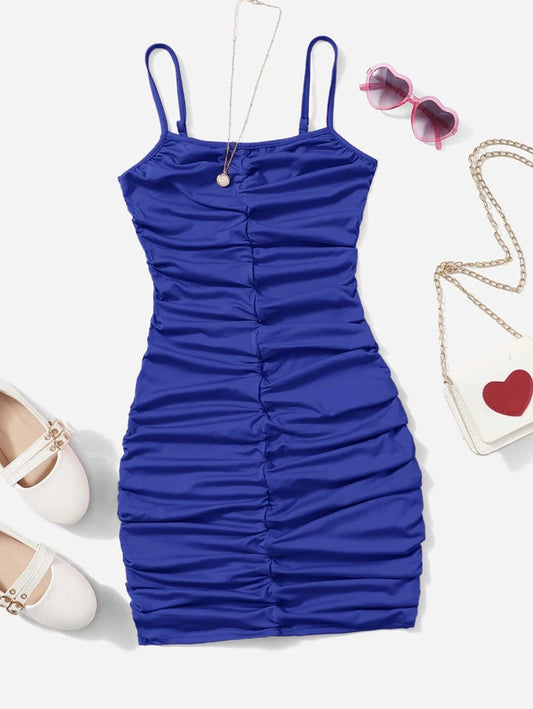 Girls Ruched Cami Dress