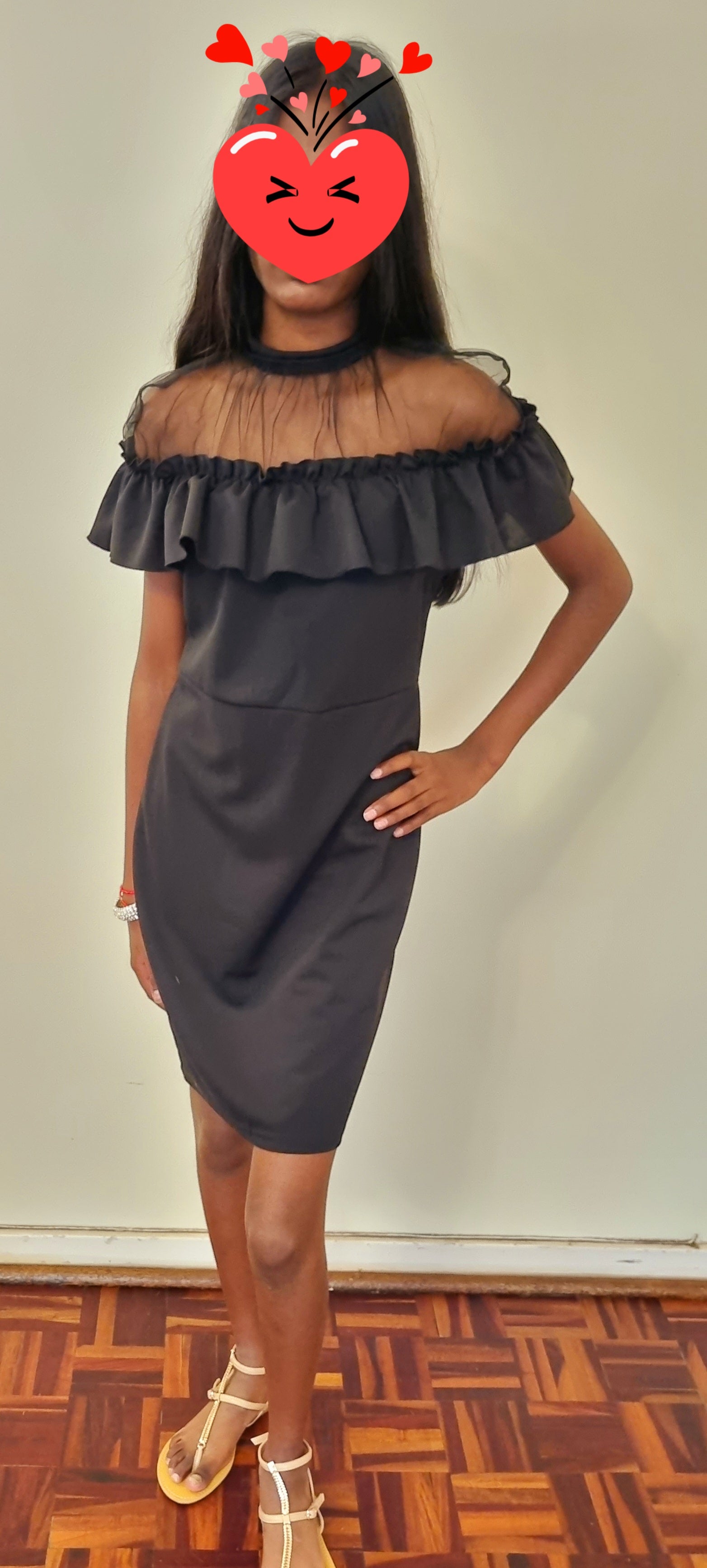 Teen Girls Frill Contrast Mesh Ruffle Fitted Dress – TrendyTeenz.za
