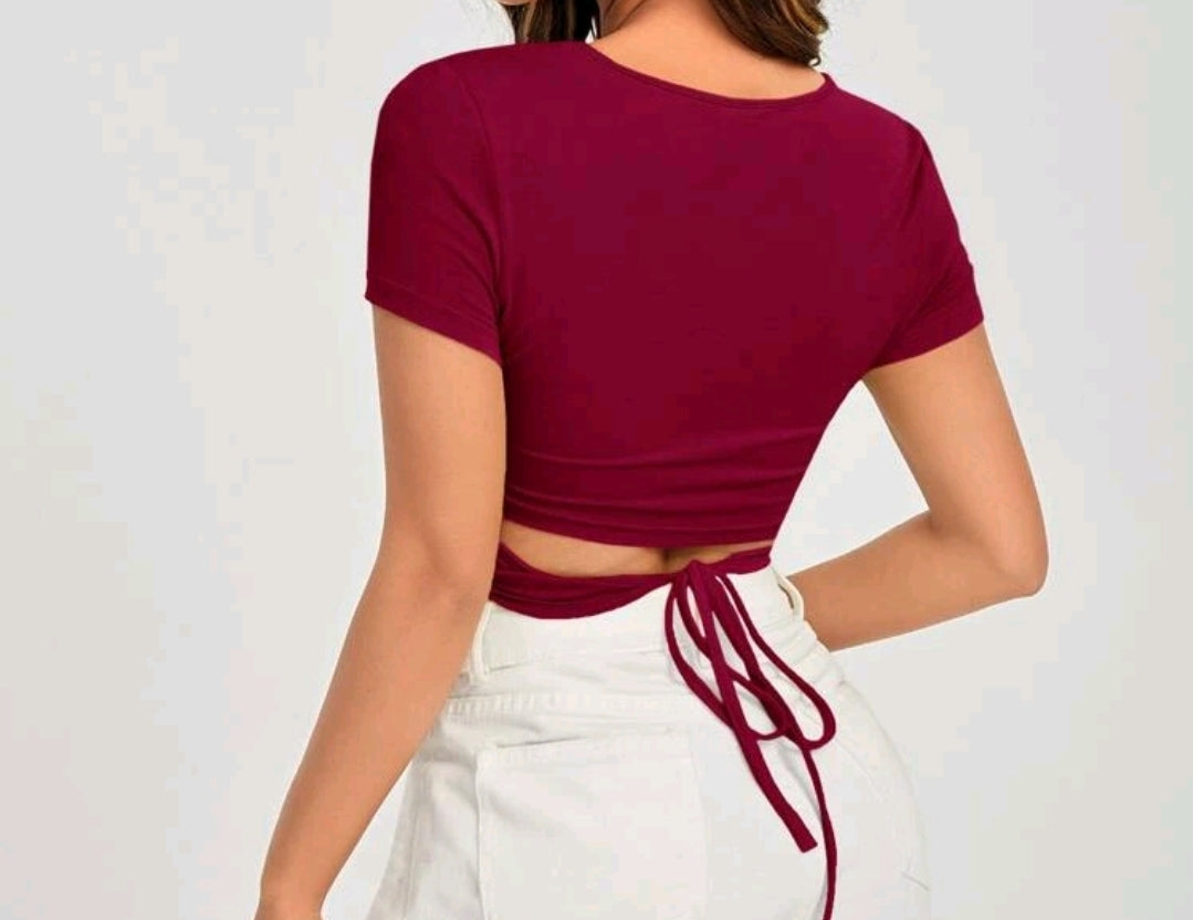 Tie Back Crop Tee