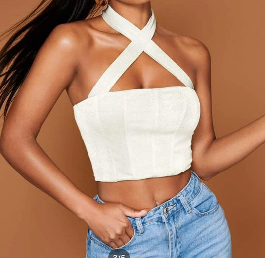 Crisscross Backless Crop Top