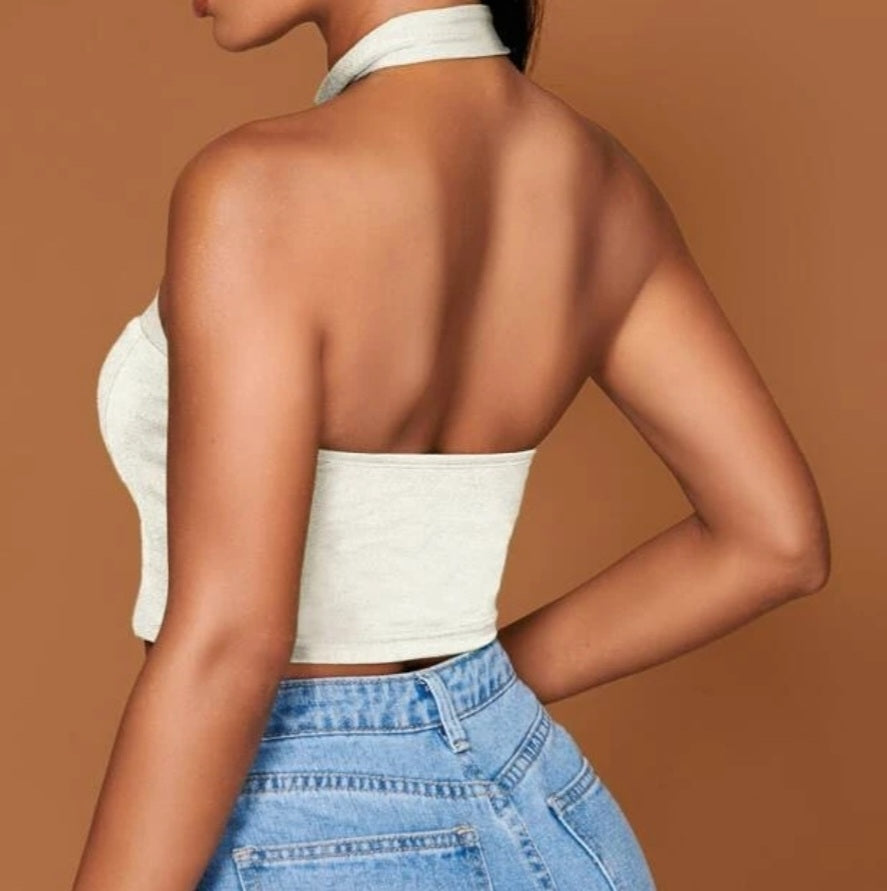 Crisscross Backless Crop Top